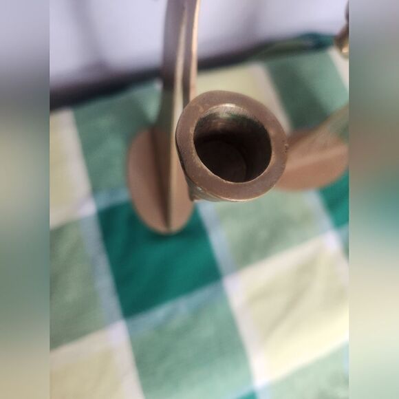 Vintage 2 Brass AngelCandleHolders Solid Brass Angel Taper Candle Holder 10 1/2" - Picture 10 of 14